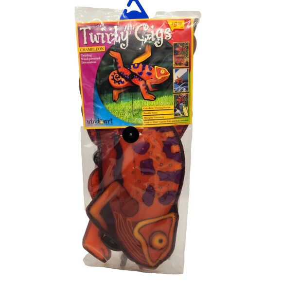 Wind Art Twirly Gigs Chameleon Lizard Garden Wind Spinner Decor NEW - Picture 1 of 4